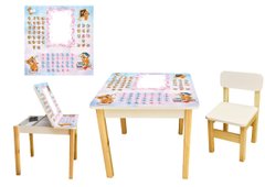 Детский стол - мольберт с открывающейся крышкой + стульчик "Абетка Мишки" описание, фото, купить