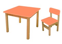 Еко набір стіл + 1 стільчик, помаранчевий опис, фото, купити