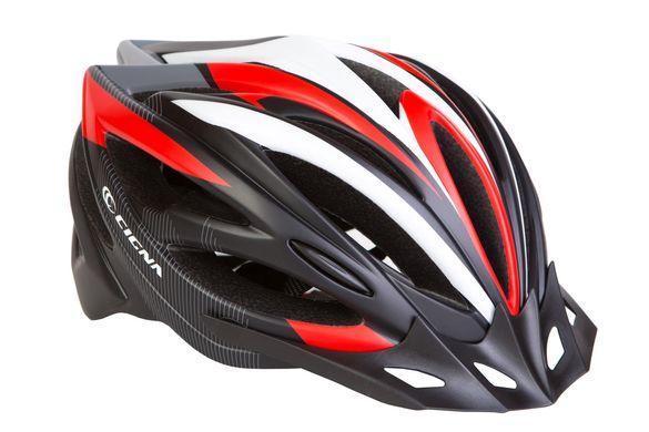 Шлем велосипедный с козырьком CIGNA WT-068 черно-бело-красный описание, фото, купить