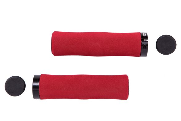 Ручки руля PVC L130мм с Al черным замком EVA HL-G224 (красный) описание, фото, купить