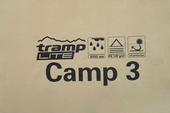 Туристичний намет тримісний універсальний Tramp Lite Camp 3 пісочний опис, фото, купити