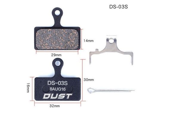 Колодки гальмівні напівметал disc DUST DS-03S Shimano M985 / 988/785/666/675/615, FSA K -Force DB-XC-9000 і опис, фото, купити