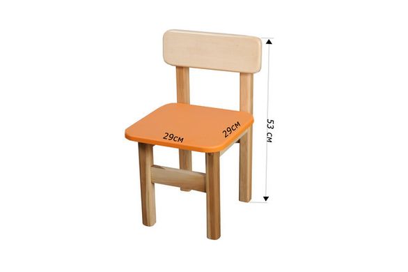 Детский деревянный стул, оранжевый описание, фото, купить
