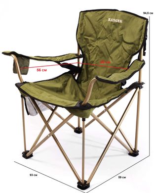 Кресло кемпинговое складное с подстаканником Ranger Rshore Green описание, фото, купить