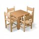 Дитячий дерев'яний столик і 4 стільці, сосновий комплект фото 1