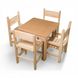 Дитячий дерев'яний столик і 4 стільці, сосновий комплект фото 3