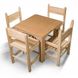 Дитячий дерев'яний столик і 4 стільці, сосновий комплект фото 2