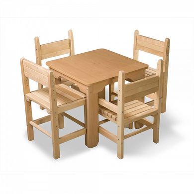 Детский деревянный столик и 4 стула, буковый комплект описание, фото, купить