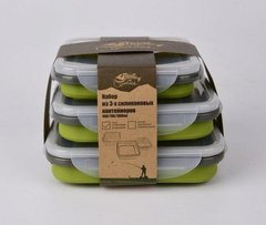Дорожній набір з 3х силіконових контейнерів Tramp (400/700 / 1000ml) olive опис, фото, купити