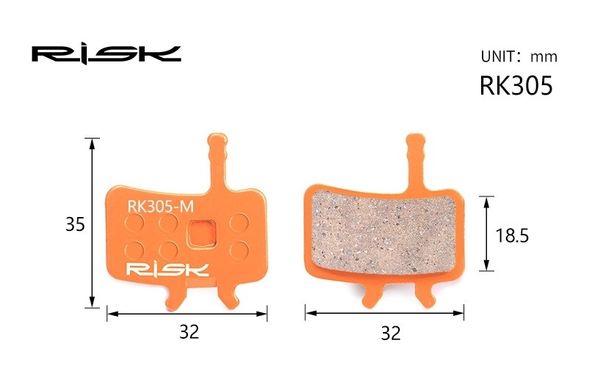 Колодки гальмівні напівметал disc RISK RK305-S AVID BB7, Juicy3 / 5/7 опис, фото, купити