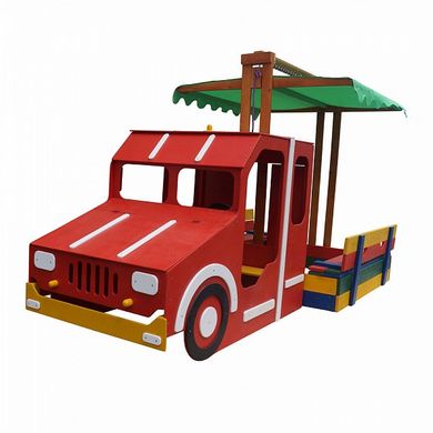 Детская деревянная песочница "Песочница - Пожарная машина-17" описание, фото, купить