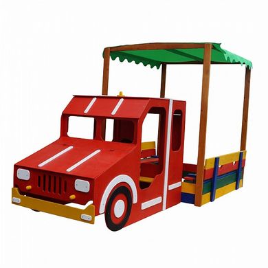 Детская деревянная песочница "Песочница - Пожарная машина-17" описание, фото, купить