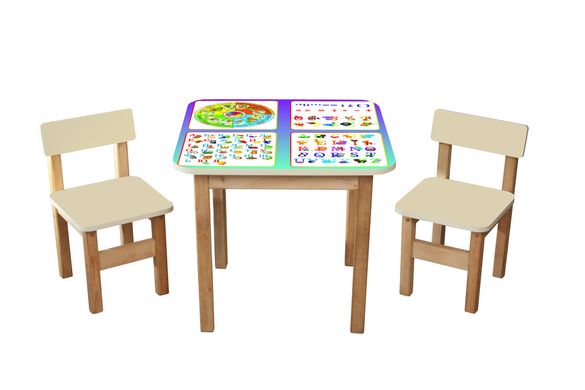 Дитячий столик +2 стільчика "Файна обучалка" опис, фото, купити