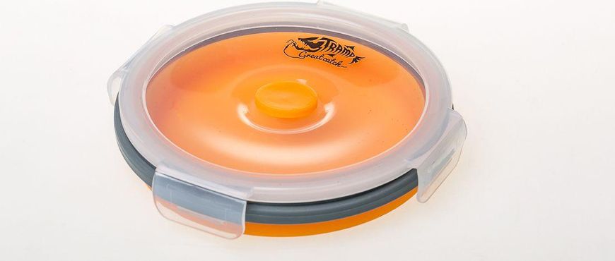 Контейнер складной силиконовый с крышкой-защелкой Tramp (800ml) orange описание, фото, купить