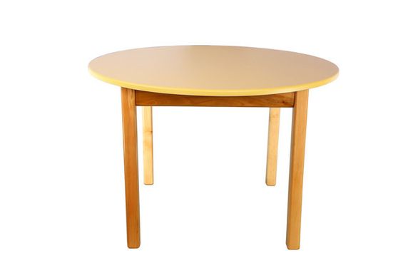 Детский деревянный стол, ваниль c круглой столешницой описание, фото, купить