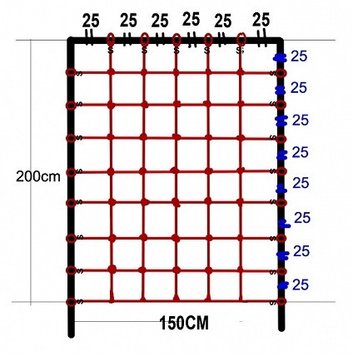 Гладіаторська сітка для лазіння 200 x 150 cм S-Hook для дитячих ігрових комплексів опис, фото, купити