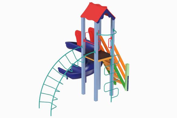 Детский игровой комплекс "Петушок с пластиковой горкой Спираль", 1,5м описание, фото, купить