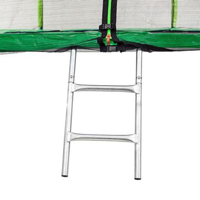 Батут Atleto 252 см з подвійними ногами з сіткою зелений опис, фото, купити