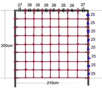 Сітка для лазіння 2,00 x 2,10 м S-Hook для дитячих ігрових комплексів опис, фото, купити