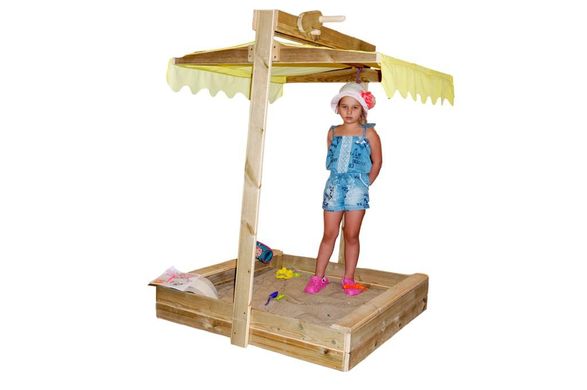 Детская деревянная песочница, 100*100 с крышкой описание, фото, купить