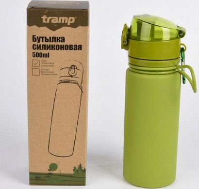 Бутылка силиконовая спортивная Tramp 500 мл olive описание, фото, купить
