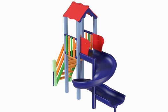 Дитячий ігровий комплекс "Міні з пластиковою гіркою Спіраль", 1,5м опис, фото, купити