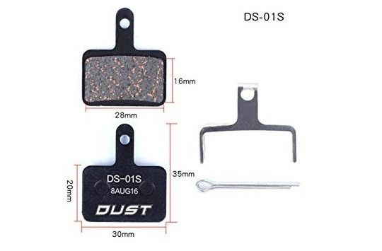 Колодки гальмівні напівметал disc DUST DS-01S Shimano M515 / M446 / Tektro Draco і ін. опис, фото, купити