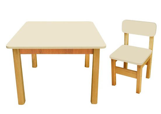 Эко набор стол+1 стульчик, ваниль описание, фото, купить