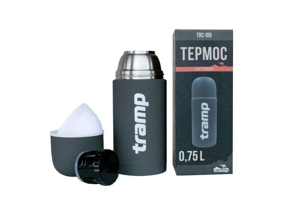 Термос Tramp Soft Touch 0,75 л серый описание, фото, купить