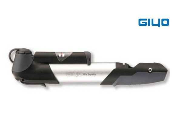 Насос мини GIYO GP-961 с манометром Pl AV/FV (100psi) Т-ручка (серый) описание, фото, купить