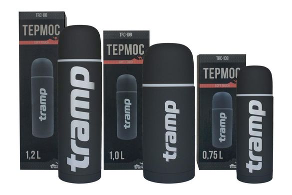 Термос Tramp Soft Touch 1.0 л сірий опис, фото, купити