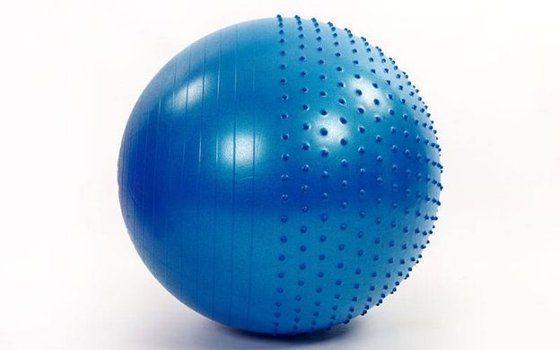 Мяч для фитнеса (фитбол) полумассажный 2в1 75см ZEL FI-4437-75 (PVC, 1300г, ABS описание, фото, купить