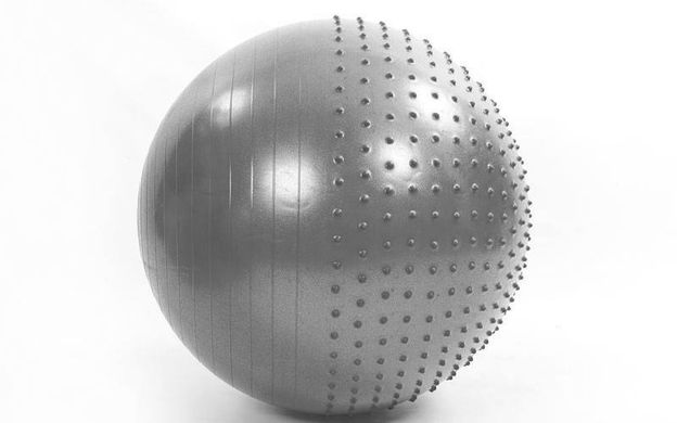 Мяч для фитнеса (фитбол) полумассажный 2в1 75см ZEL FI-4437-75 (PVC, 1300г, ABS описание, фото, купить